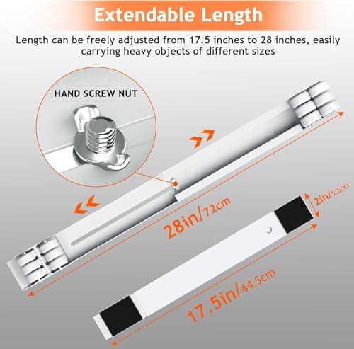 DRANZ Furniture Lifter and Mover Tool Set with Wheels, Heavy Duty Furniture & Appliance Moving Rollers, Bed Lifter Tool, Fridge Slider, Easy Shifting for Sofa, Table, Cupboard, Washing Machine (White) 3