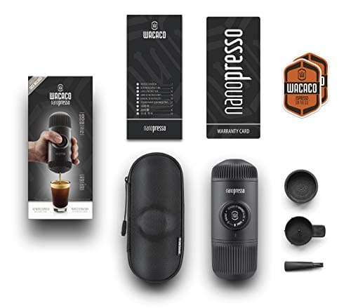 Wacaco Nanopresso Manually operated Mini Portable Espresso Maker- With Adapter-Extra Small Coffee machines for Travel, Camping, Office-Black 4