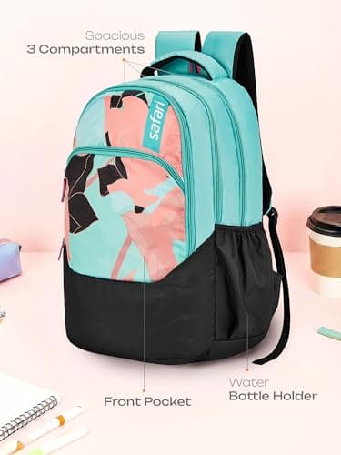 Safari Akika School Bag For Girls, Capacity - 36L, 3 Compartments Backpack For kids 5