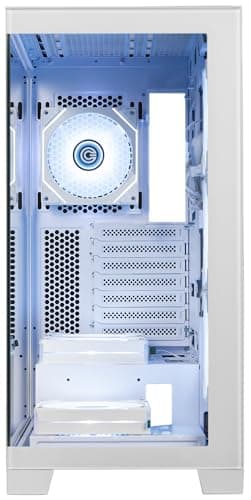 Circle Defender ZX7 Mid-Tower Gaming Cabinet - White | Supports ATX, M-ATX, ITX | Reverse Connector Motherboard Compatible | 3X Front, 3X Bottom, 1X Rear 120MM ARGB Fans with Infinity Mirror 2
