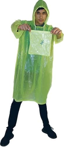MAGIC Rain Poncho Unisex Waterproof Long/Full Raincoat with Adjustable Hood and Reflector at Back for Night Visibility (Size: Universal,Color-Green)