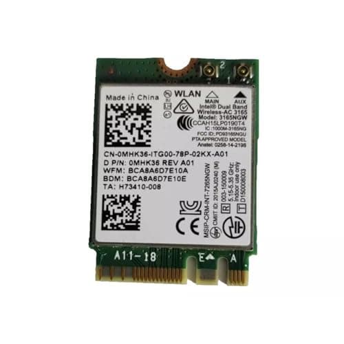 POWERASH Intel Dual Band Wireless-AC 3165 M.2 WiFi Card with Bluetooth 4.0 | 802.11 ac/a/b/g/n WLAN Adapter | Replacement for MHK36 | Internal Network Card for Laptop & Desktop 2