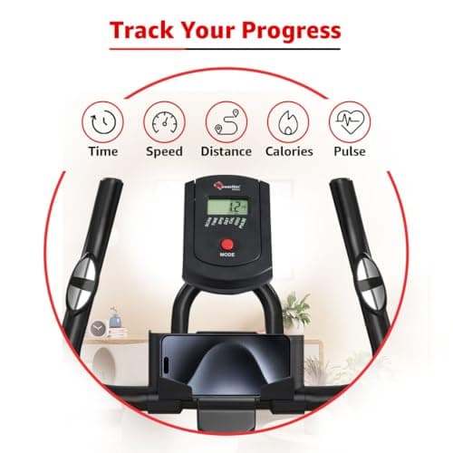 PowerMax Fitness BS-151 Spin Bike Exercise Cycle with 10KG flywheel, Max user wt. 130kg for maxpro home workout, 2-way adjustable seat, Knob braking, iphone holder, 1 Year Manufacturer Warranty 3