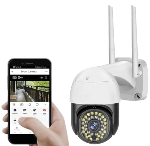 Guard Well 4MP WiFi PTZ Security Camera for Home Outdoor | Full HD | 360° Rotation | Color Night Vision | Motion Detection | Two Way Audio | Wireless Home CCTV with Mobile App V380 Pro (Black Dome)