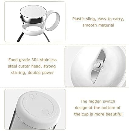 ASTIKAYA Portable Blender, USB Rechargeable Mini Juicer Blender, Electric Juicer Bottle Blender Grinder Mixer, Personal Size Blender for Juices, Shakes and Smoothies, Fruit Juicer Machine- 420 ML 3