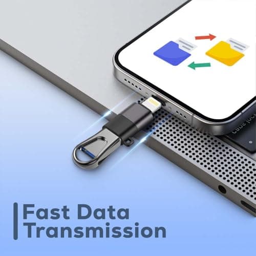 UNIGEN Type C Female OTG Adapter to L Port USB 2.0, 480Mbps Data Transfer + Charging Support Compatible with iPad, iPhone 14, iPhone 13 and Other Series - Black 3