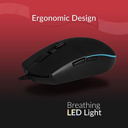Zebronics War Gaming Keyboard and Mouse Combo,Gold Plated USB, Braided Cable,Multicolour LEDs/Gaming Mouse with breathing LEDs and 3200 DPI 5