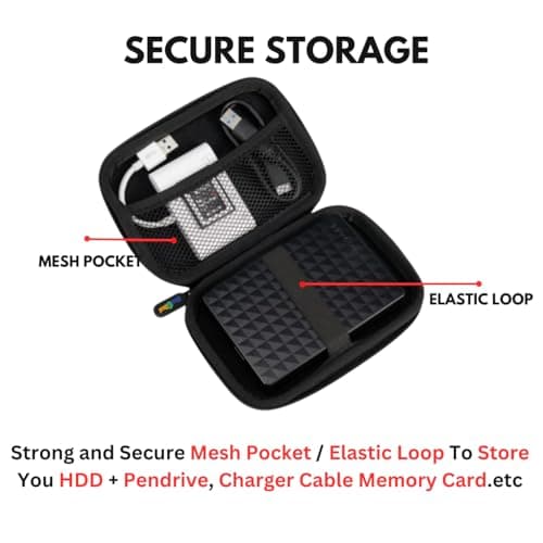 StealOdeal Portable Multipurpose Premium Shockproof Grey Strip Case for All 2.5" Hard Disks Drive Case/Travel Friendly 5