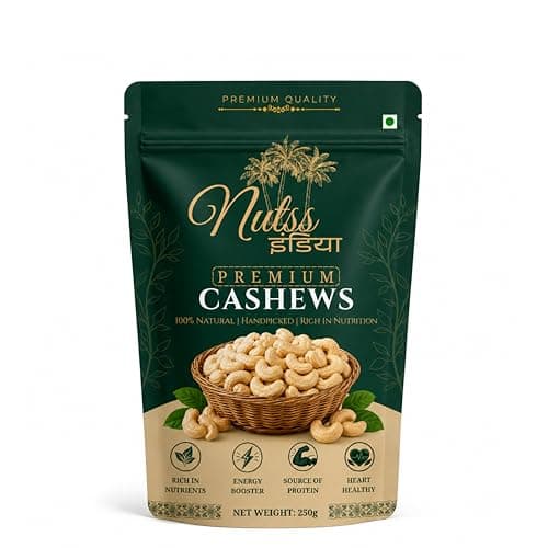 Nutss India Cashew Nuts Whole 250g | Premium W210 Kaju | Deluxe Size Cashews | Protein Rich Healthy Snack | Fresh & Crunchy Dry Fruits 5
