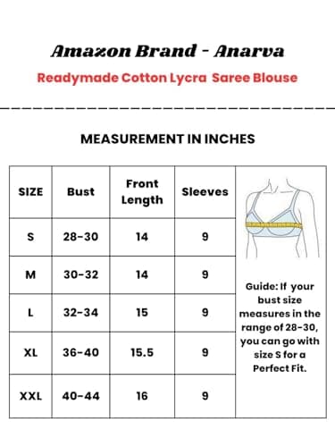 Amazon Brand - Anarva Round Neck Lycra Stretchable Puffed Elbow Sleeve Readymade Saree Blouse for Women Stylish (roli-Wine-Blouse-l) 4