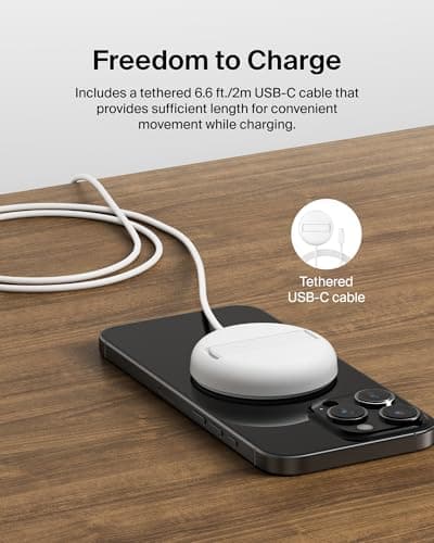 Belkin Qi2 Magnetic Wireless Charging Pad 15W with Pop-Up Stand | MagSafe-Compatible Qi2 Certified Wireless Charger for iPhone 16, 15, 14, 13, Samsung Galaxy S25, S24, AirPods | White 4