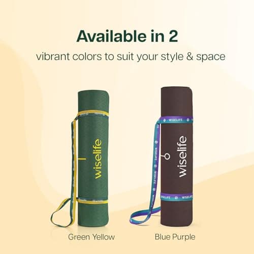 WiseLife Yoga Mat Strap with Multi-colour Design | Adjustable Stretch Band for Yoga, Pilates, Flexibility & Physical Therapy – Durable, Non-Slip, Unisex (Pack of 2) 3