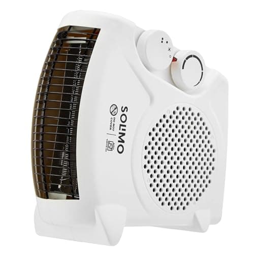 Amazon Brand - Solimo 2000/1000 Watts Room Heater with Adjustable Thermostat (ISI certified, White colour, Ideal for small to medium room/area)