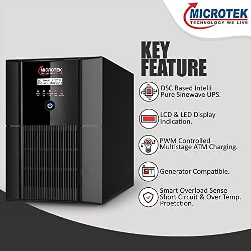 Microtek Jumbo Pure Sine Wave & DSC Based Technology UPS for Home, Office & Shops Working Power:3.2KVA/2560W (JM SW 3750+/36V) 3