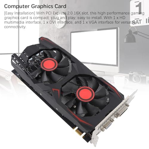 SENECESLI 550TI Compuer Graphics Card, 6GB GDDR5 192BIT Gaming Video Card Supports DVI VGA HD Multimedia Interface, PCIE 2.0 16X, Dual Cooling Fans 3