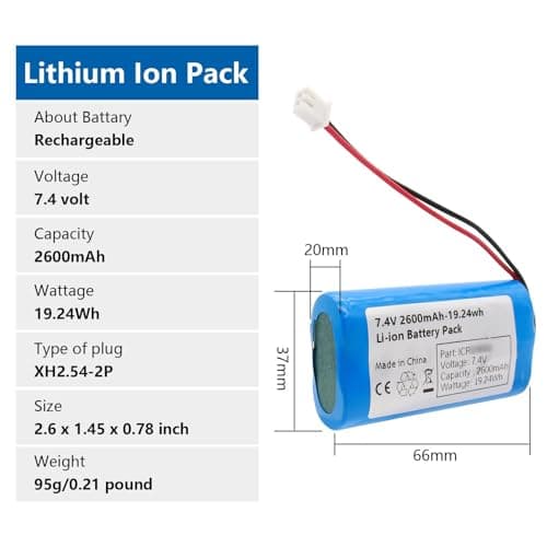 7.4V 2600mAh Lithium Battery with BMS & XH2.54 Connector for RC Cars, Robotics, LED Projects 3