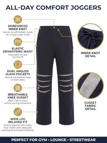 SaintX Men's Premium Performance Joggers | with Knee Gussets for Enhanced Mobility | Stretchable Functional Fabric | Modern Athletic Straight Fit | Stylish Casual & Active Wear (ST39_Black_34) 5