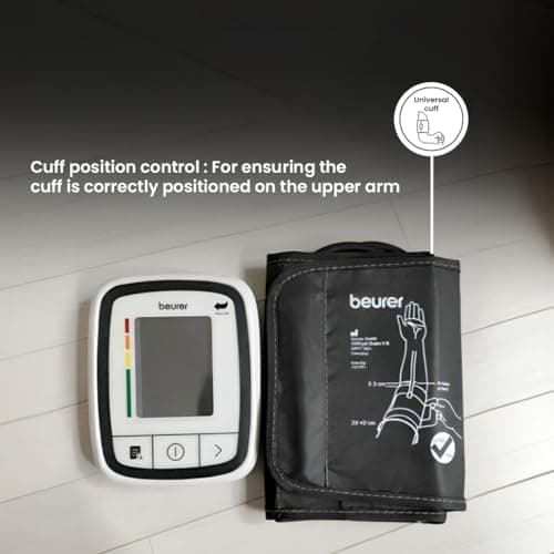 Beurer German Engineering BM 32 Upper arm Digital Accurate blood pressure monitor I Irregular heartbeat detection possible I Risk Indicator I Large Memory space of 120 readings I Dual User I 3 Years W 2