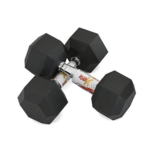 RUBX Rubber Coated Professional Exercise Hex Dumbbells (Pack of Two) 15 Kg x 2pc (Total = 30 kg) 4