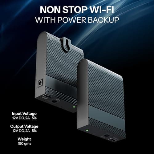 Shanqiu Mini Router UPS by Dark Woof 12V WiFi Broadband Fiber Modem | 8 Hours WiFi Ups Power Backup | Ups for Router at Power Cuts | 12V/2A Plug & Play | Current Surge & Discharge Protection Tu_DOX 2
