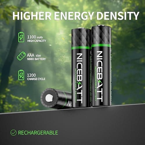 NICEBATT Rechargeable AAA Batteries 1100mAh, Premium NiMH Triple A Battery Low Self Discharge -16 Count 2