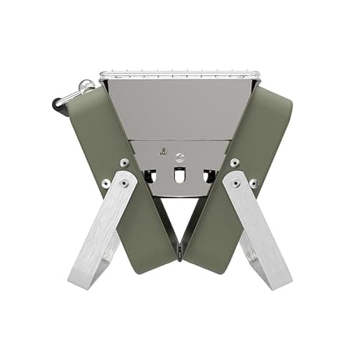 My Creative Hut Portable Barbeque Camping Grill &BBQ Utensils, Foldable Stainless Steel Charcoal Grill, Small Outdoor Travel BBQ, Compact Picnic Barbecue Cooking Grill for Camping Forest Green (Large) 2