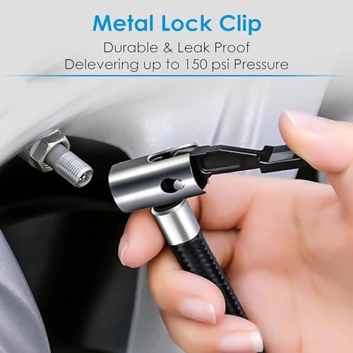 US1984 Car Tyre Inflator, Rechargeable Portable Air Compressor, 2X Fast Inflation, Cordless and Accurate Tire Pressure with digital display, 150PSI Auto Shut Off Air Pump for Car, Bike, Cycle, Ball 5