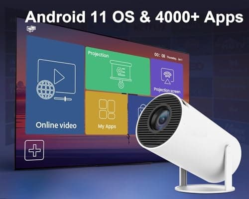 Mini Projector, Projector with WiFi and Bluetooth, 4K 1080P Support Portable Projector 180° Rotatable 130'' Screen Movie Projector Auto Keystone Compatible with HDMI/USB/Smartphone/PC/Laptop 4