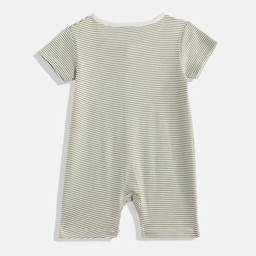 Mothercare Unisex Cozy Animals Printed Short Sleeve Rompers - Pack of 2 - Green 3