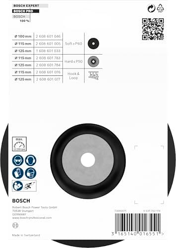 Bosch Professional Backing Pad For Fibre Sanding Discs Including Nut With Diameter 125mm, Pack Of 1 3