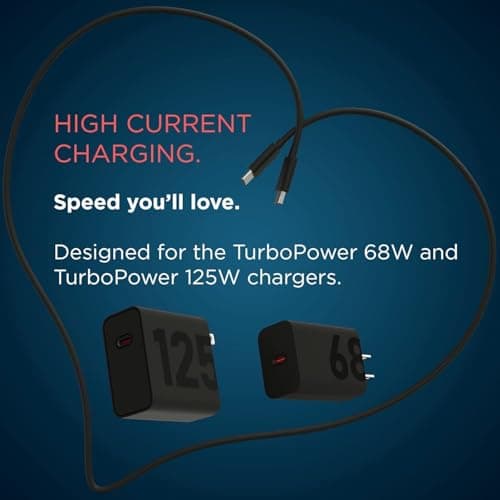 GWINGS Motorola Original 68W Type C to C TurboPower Fast Charging Cable 1m for Moto Edge 70 Fusion 60 50 40 30 Ultra Neo Pro Razr Stylus and Moto G85, G84, G64, G62, G54, G45, G35, G05 (Moto Cable) 5