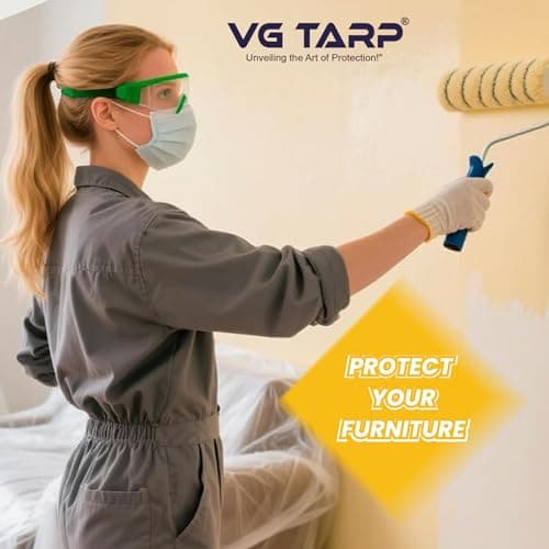 Pre-Taped Masking Roll 9feet width x 65 feet long (20meter) | Paint Protection self adhesive roll | blocks paint spills, dust, dirt, moisture and debris from car , furniture | ideal for painting 3