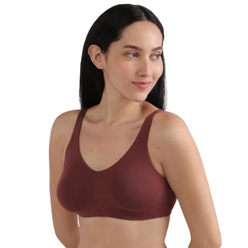 Wacoal Basics Essentials Live in Non-Padded Non-Wired Full Cup Everyday Wear Cotton Blend T-Shirt Bra-Dark Brown-36D 4