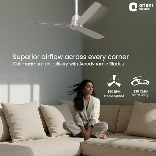 Orient Electric Newly Launched 1200 mm Proton BLDC | BLDC energy saving ceiling fan with Remote |BEE 5-star rated | Saves up to 50% on electricity bills | 3 year warranty by Orient | Cream Latte 3