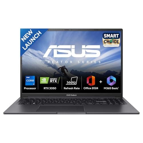 ASUS Vivobook 16X (2025),Smartchoice, Intel Core i7-13620H,Creator/Gaming Laptop(RTX 3050-4GB/16GB RAM/512GB SSD/FHD+/16"/144Hz/M365 Basic (1Year)*/Office 2024/Indie Black/1.8 Kg) K3605VC-RP517WS