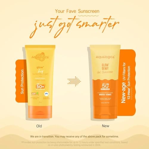 Aqualogica Glow+ Dewy Gel Sunscreen - 80 g x 2 | SPF 50+ PA++++ | In-Vivo Tested | New-age Filters | 12-Hour* Sun Protection | Tan Protection | For Bright & Hydrated Skin | Fragrance-Free & No White C 3