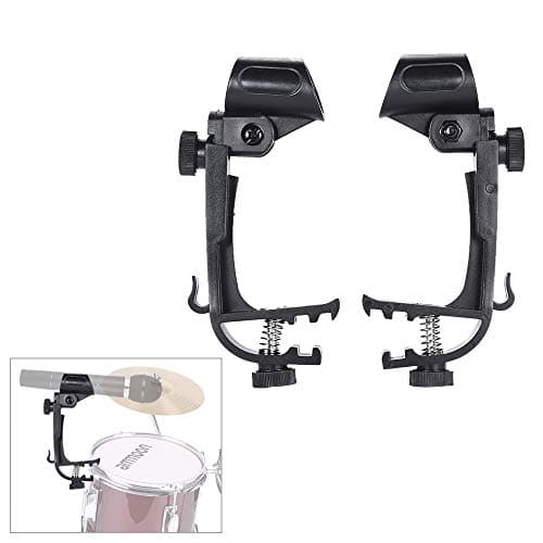 WildCard India 2pcs Clamp Clip On Drum Rim Microphone Mic Mount Holder Adjustable Shockproof 5
