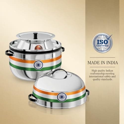 Nolta Premium 2 KG Thermal Rice Cooker (Big Size) Induction based Cookware, ISO Certified, 1yr Replace-Guarantee, Stainless Steel Steamer Choodarapetty + SS Inner Pot 2