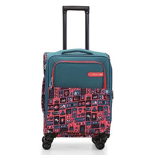 Nasher Miles India Expander Soft-Sided Polyester Cabin Luggage Teal 20 inch |55 Trolley Bag