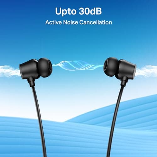 Boat Rockerz 301 ANC, (~30dB) ANC, 13mm Drivers,ENx, 40ms Low Latency, Hall Switch, Stream Ad Free Music via App Support, Bluetooth Neckband, Wireless with Mic Earphones (Onyx Black) 3