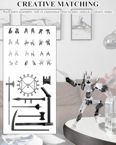 INOCEAN T13 Action Figure, Dummy 13 Action Figure Toy Articulated Movable Robot, Freedom Action Figure with Rotating Bearing Luxury Multi Weapons DIY, for Adult Children Men Collection Decoration 4