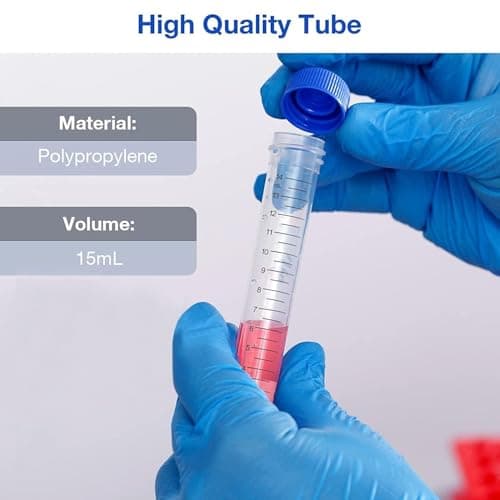 MICROFILL 15ml Centrifuge Tubes (Pack of 50) – Sterile & Leak-Proof Lab Tubes for Scientific & Research Use,Graduated Centrifuge Tube, Conical Bottom, Polypropylene For Medical use,Research Centre and 5