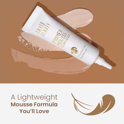 Swiss Beauty Primer Mousse Foundation Weightless Smooth & Velvet Touch, Matte Finish, Face MakeUp, White, 30ml 5