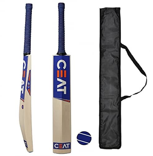 Xtroke Popular Willow Cricket Bat with Red Tennis Ball and Black Bat Cover for Boys and Girls Full Size