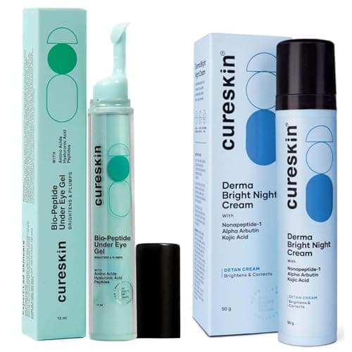 Cureskin Glow Support Combo | Face Cream for Dull Skin & Uneven Tone | Under Eye Gel for Men & Women | Helps Reduce Tan, Visibly Refreshes & Revives Look