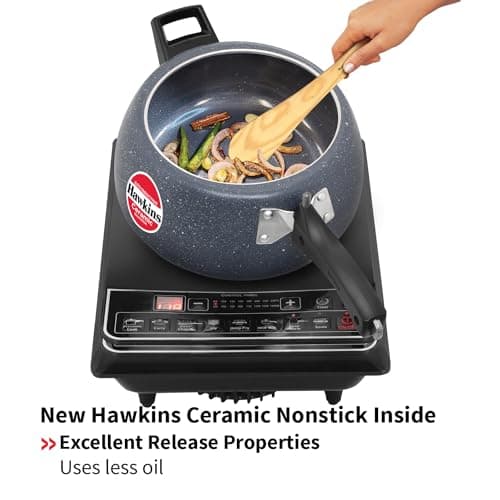 Hawkins 5 Litre Ceramic Nonstick Pressure Cooker, Induction Inner Lid Cooker, Granite Contura shaped Cooker, Blue (ICC50) 4