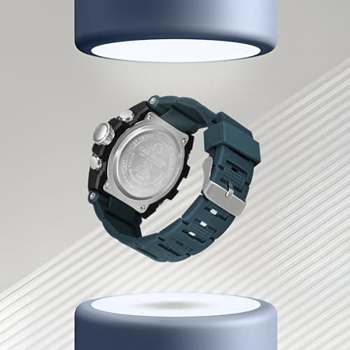 Carlington Analog-Digital Sports Watch Chronograph, Dual Time,Alarm, Stopwatch, Calendar, Water-Resistant, Shock-Resistant, Back Light Display. The Perfect Watch for Men-CT9140 Series (Teal) 2