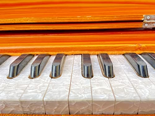 KHALSA MUSICAL Harmonium Beginners and Professionals |7 Stopper | 3 1/4 Octave | Double Bellow | 39 Keys | 2 Reeds (Bass- Male) K.M 3