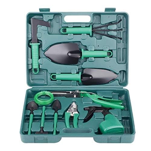 JERN 10 Pcs Durable Gardening Hand Tools Kit with Portable Box, Small Garden Planting Tools, Garden Essentials. 3