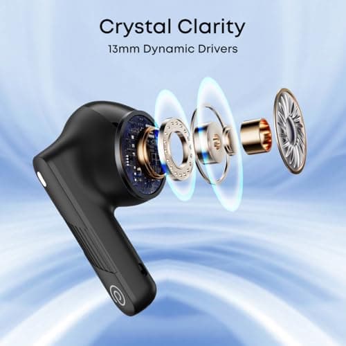 pTron Bassbuds Fury in-Ear TWS Earbuds with 13mm Drivers, 50Hrs Playtime, AI-ENC Clear Calls, Bluetooth V5.4 Wireless Headphones, Voice Assistant, Type C Charging & IPX5 Water Resistant (Black) 3